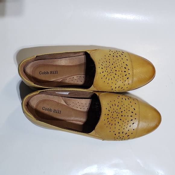 Cobb Hill Laci gore slip on leather trainers shoes yellow women's size 9 - Picture 4 of 11